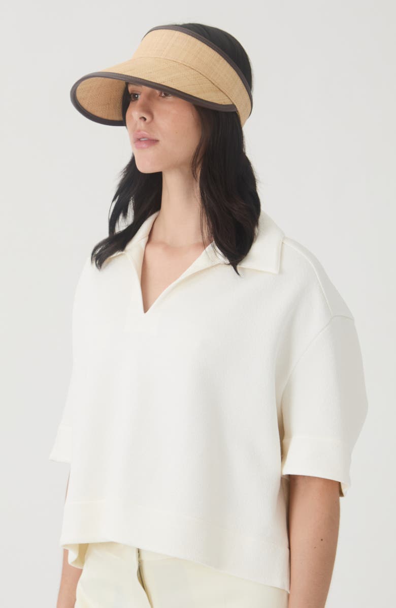 Eugenia Kim Micky Raffia Visor, Alternate, color, Ivory