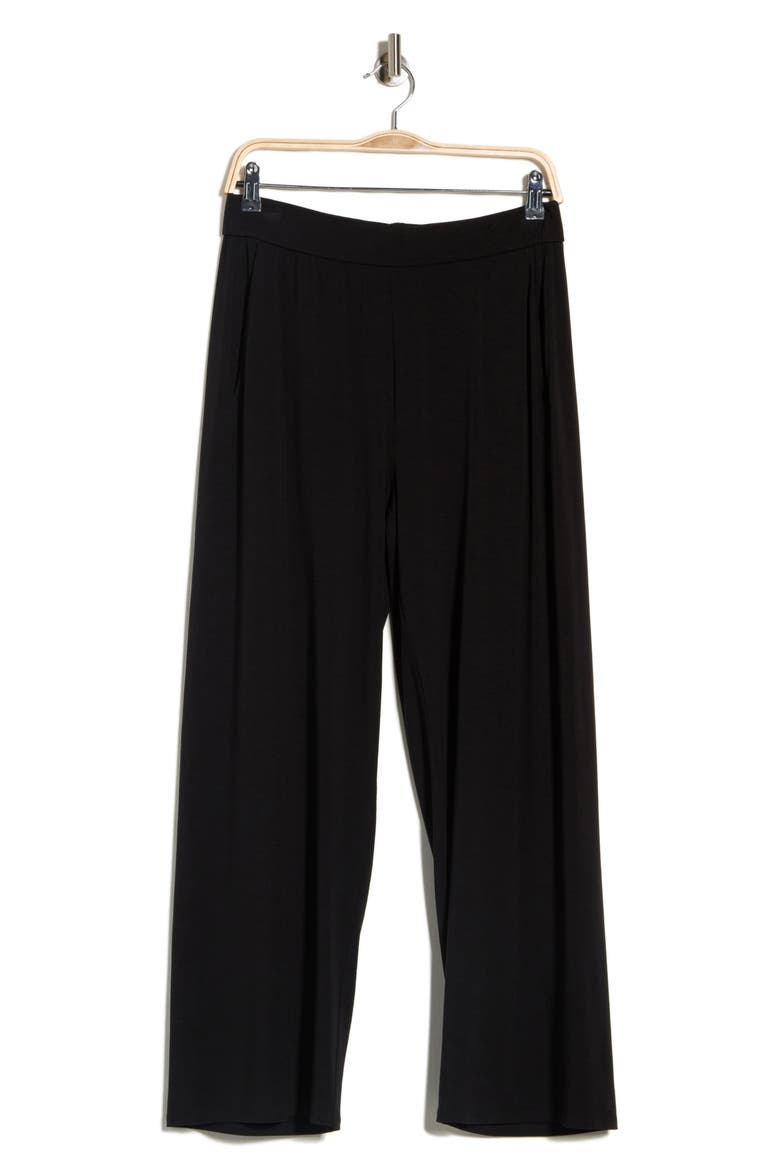 Woven Straight Leg Pants, Alternate, color, BLACK