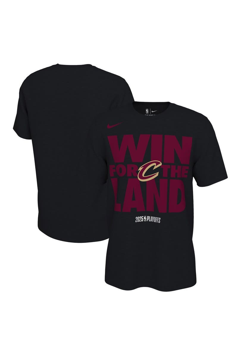 Nike Unisex Nike Black Cleveland Cavaliers 2025 NBA Playoffs On-Court Mantra T-Shirt, Main, color, 