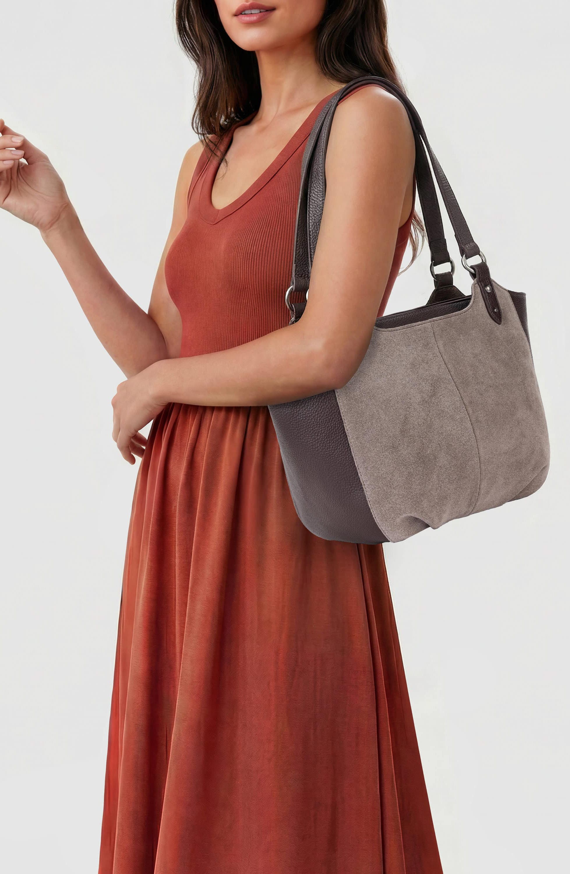 The Sak Bolinas Satchel, Alternate, color, MUSHROOM SUEDE