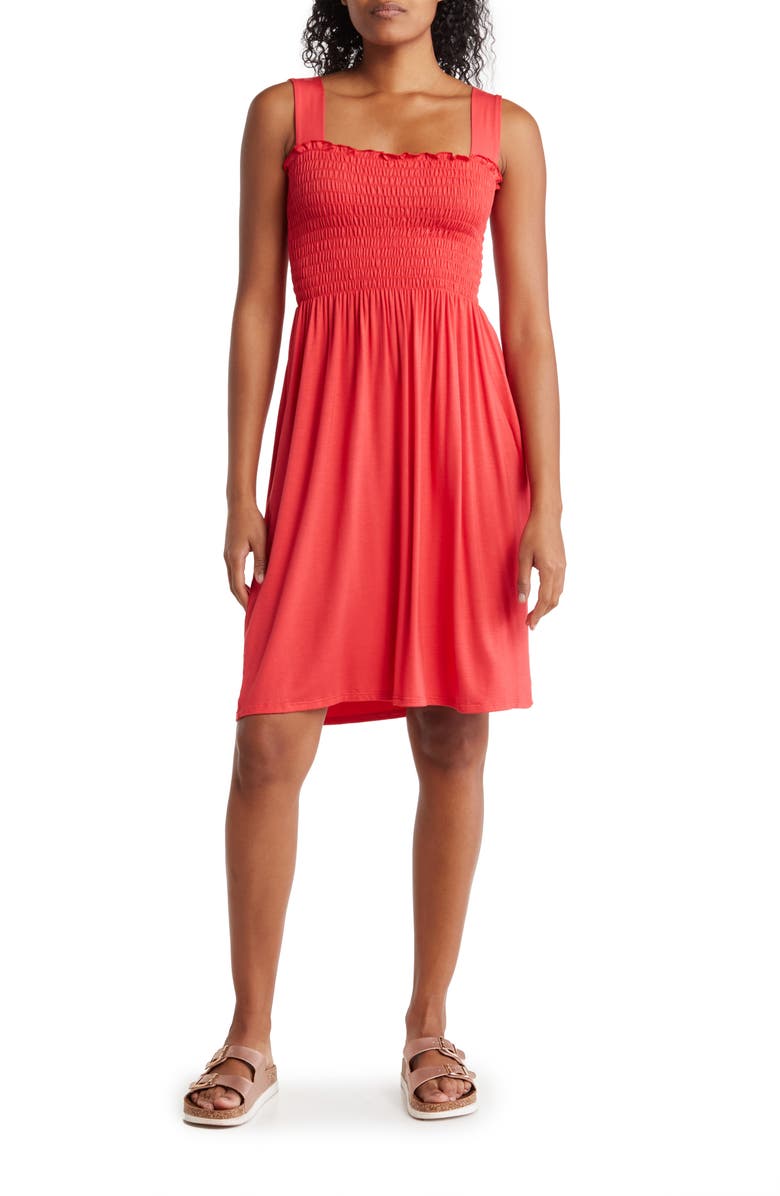 Velvet Torch Smocked Knit Dress, Main, color, 