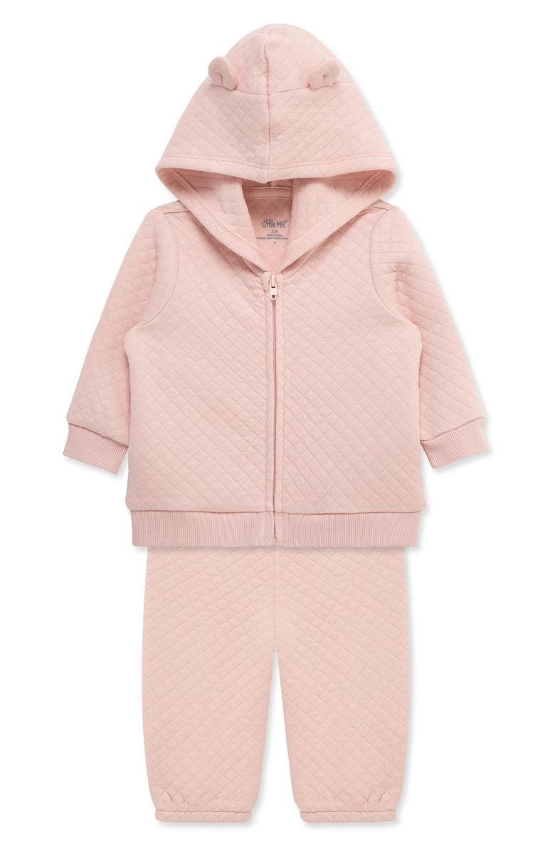 Little Me Quilted Full Zip Hoody & Sweatpants Set, Alternate, color, 