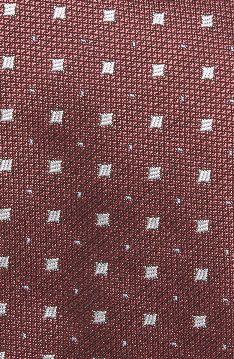 BOSS Micropattern Silk Blend Tie, Alternate, color, Dark Red