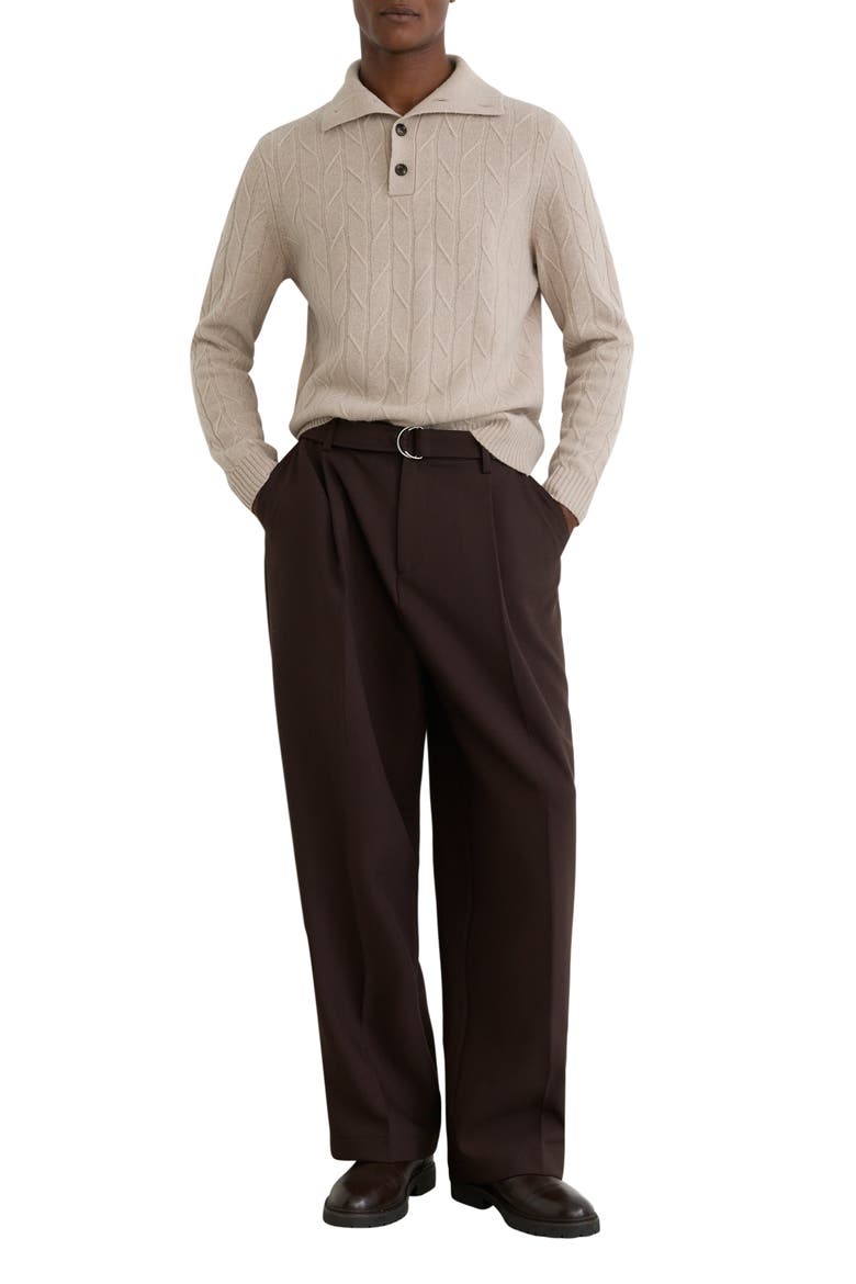 Littleton Wool Cable Knit Sweater, Alternate, color, OATMEAL