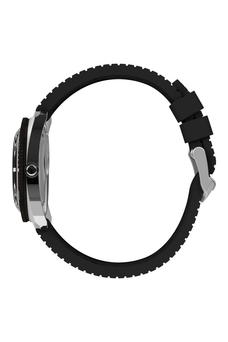 Q Timex Reissue 1971 Velocity Rubber Strap Watch, 36mm, Alternate, color, BLACK