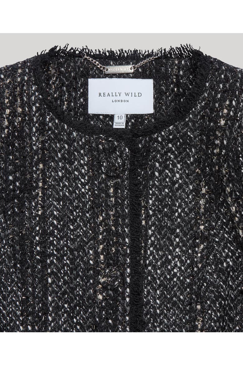 Audrey Boucle Jacket, Alternate, color, Black Glitter