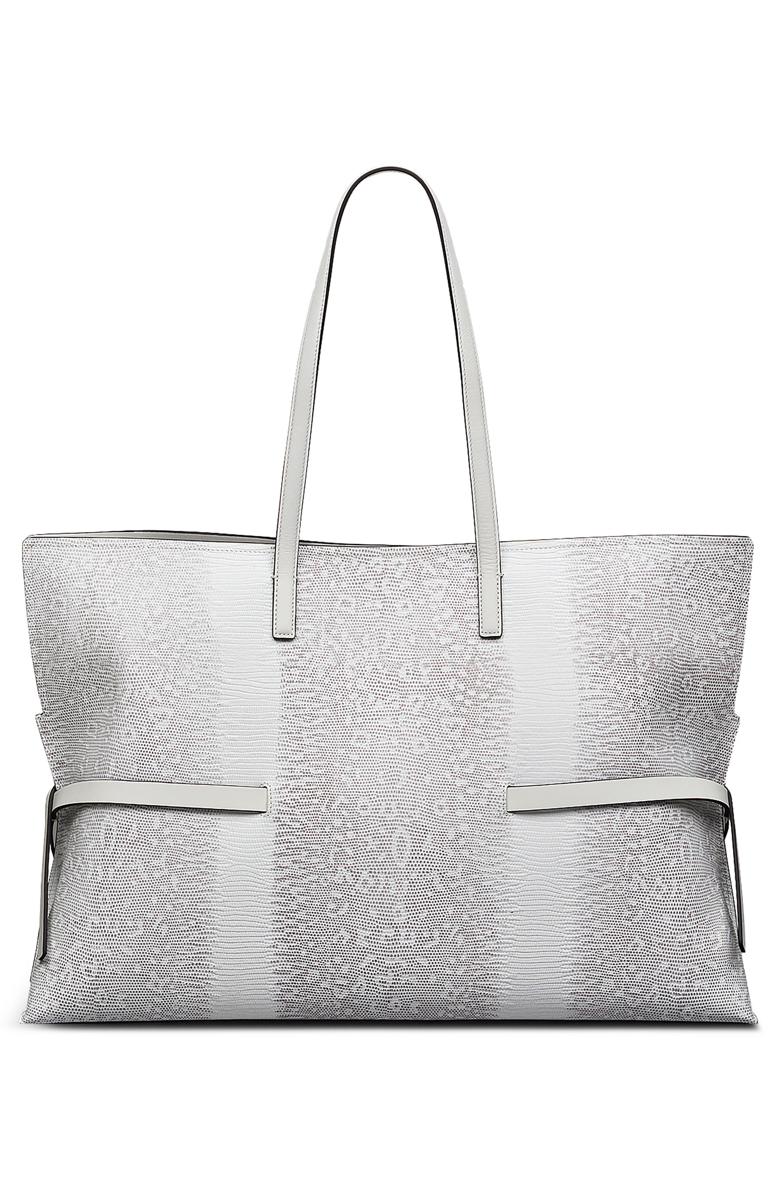 Radley Large Fleet Street Lizard Embossed Leather Tote, Alternate, color, Bright White