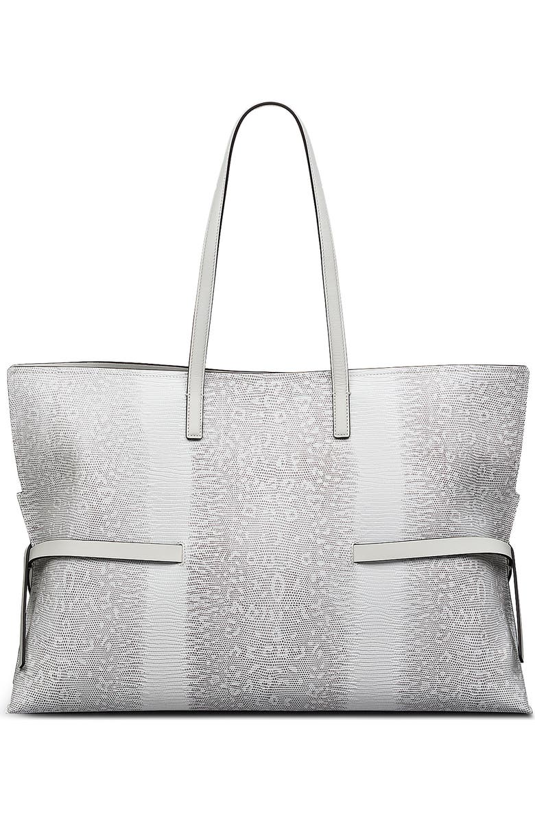 Radley Large Fleet Street Lizard Embossed Leather Tote, Alternate, color, Bright White