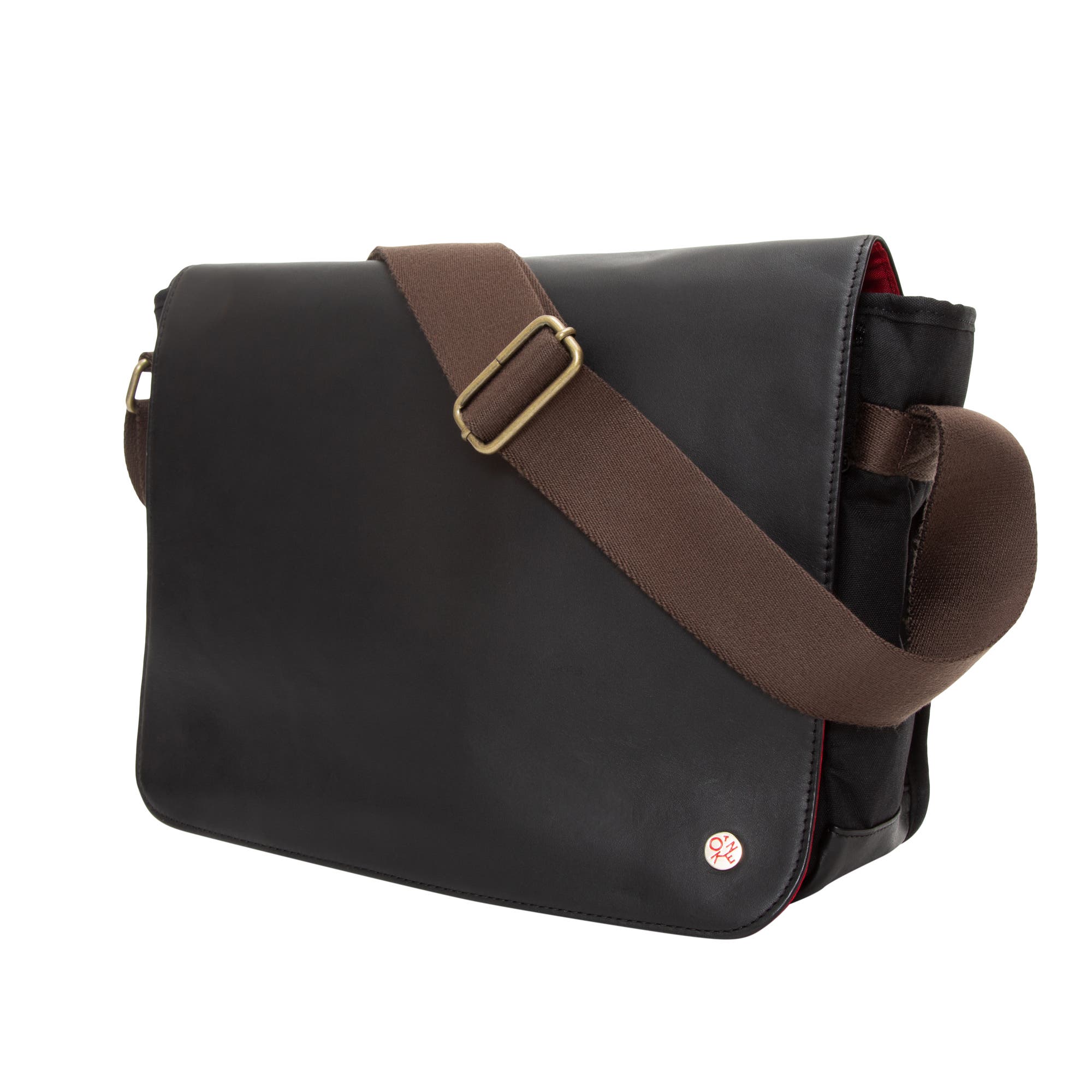 Manhattan Portage Waxed Nylon Sheridan Messenger Bag, Alternate, color, Black