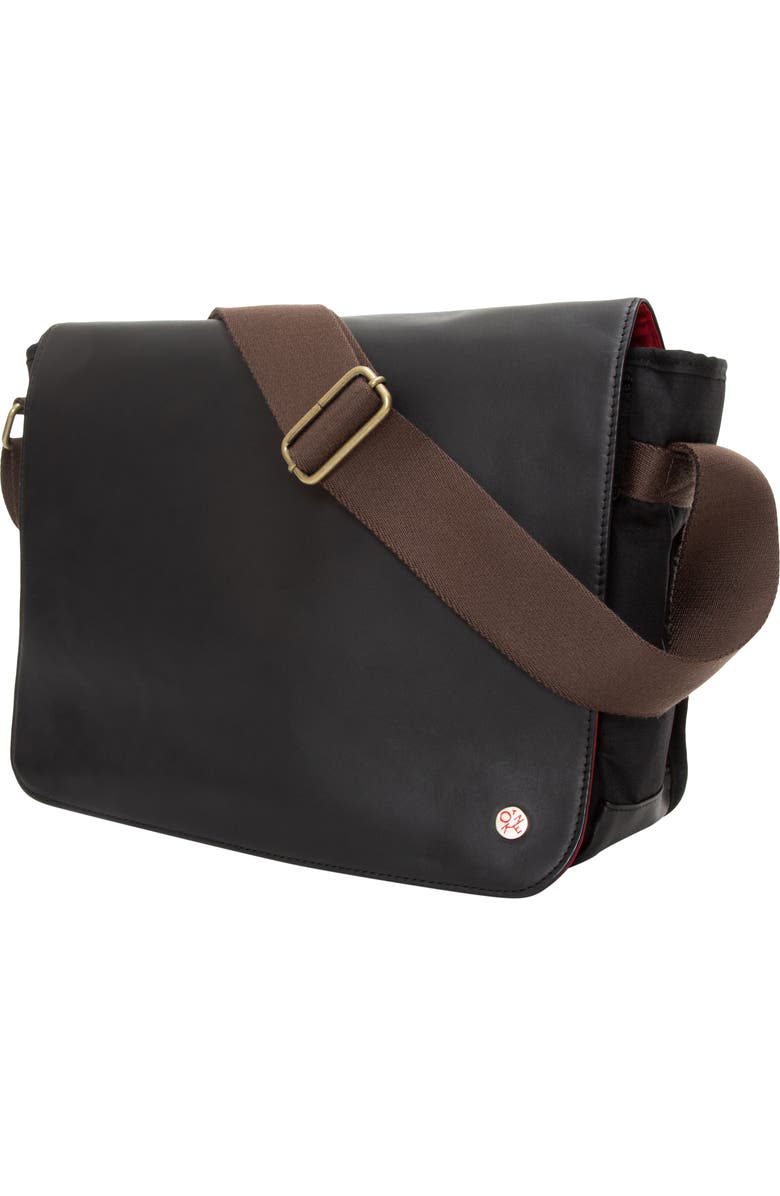 Manhattan Portage Waxed Nylon Sheridan Messenger Bag, Alternate, color, Black