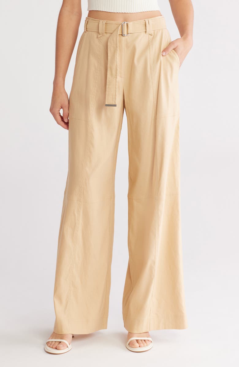 Simkhai Amaya Belted Pants, Main, color, Natural