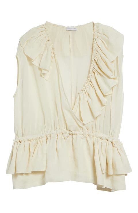 Ruffled Mousseline Top