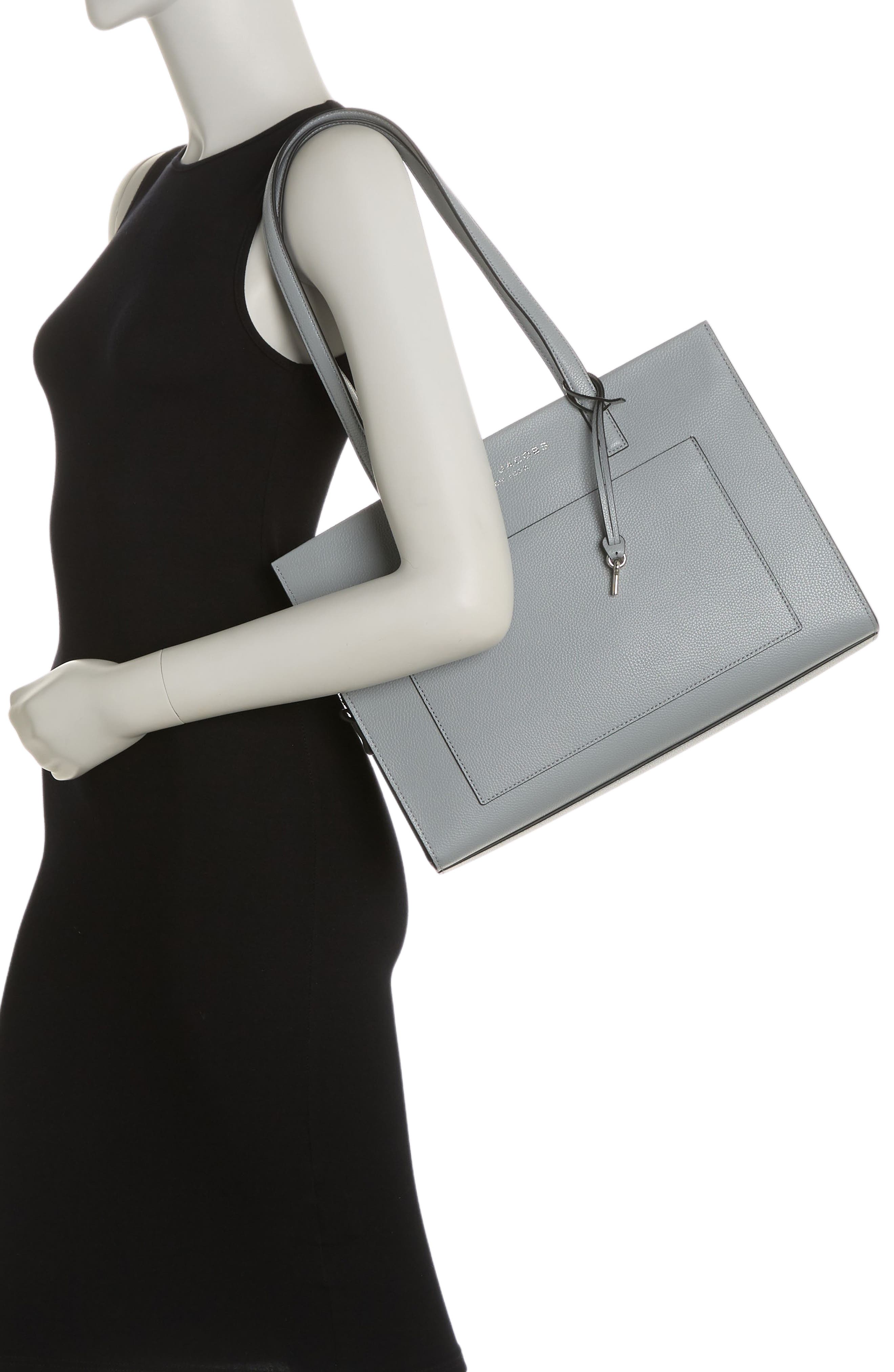 Marc Jacobs Leather Work Tote Bag, Alternate, color, Rock Grey