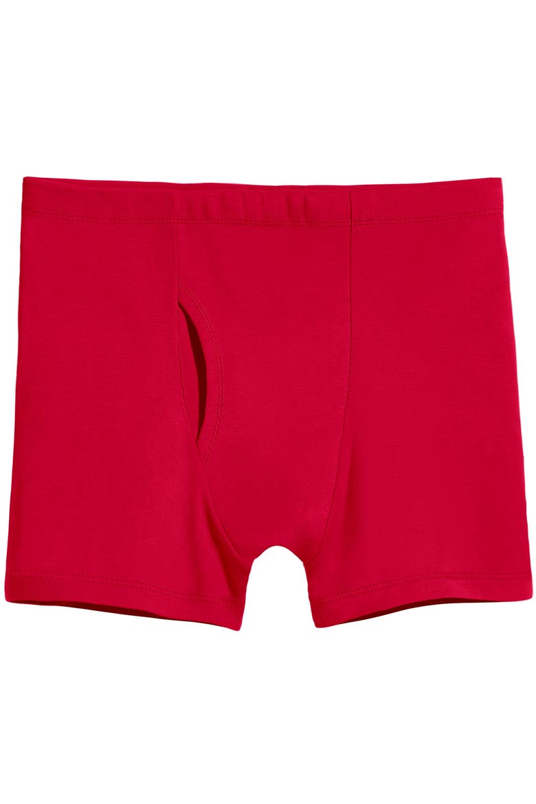 Mens Soft 100% Organic Cotton Boxer Briefs, Main, color, Red