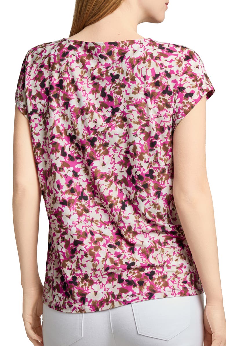 Jones New York Floral Print Keyhole Crepe Knit Top, Alternate, color, 