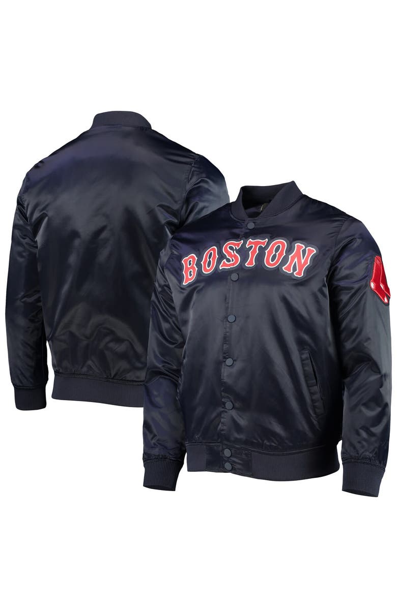 PRO STANDARD Men's Pro Standard Navy Boston Red Sox Wordmark Satin Full-Snap Jacket, Main, color, Navy