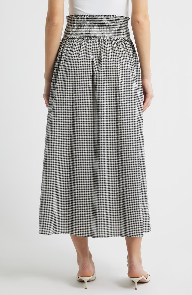 Hill House Home The Delphine Gingham Midi Skirt, Alternate, color, Black/ Sand Gingham