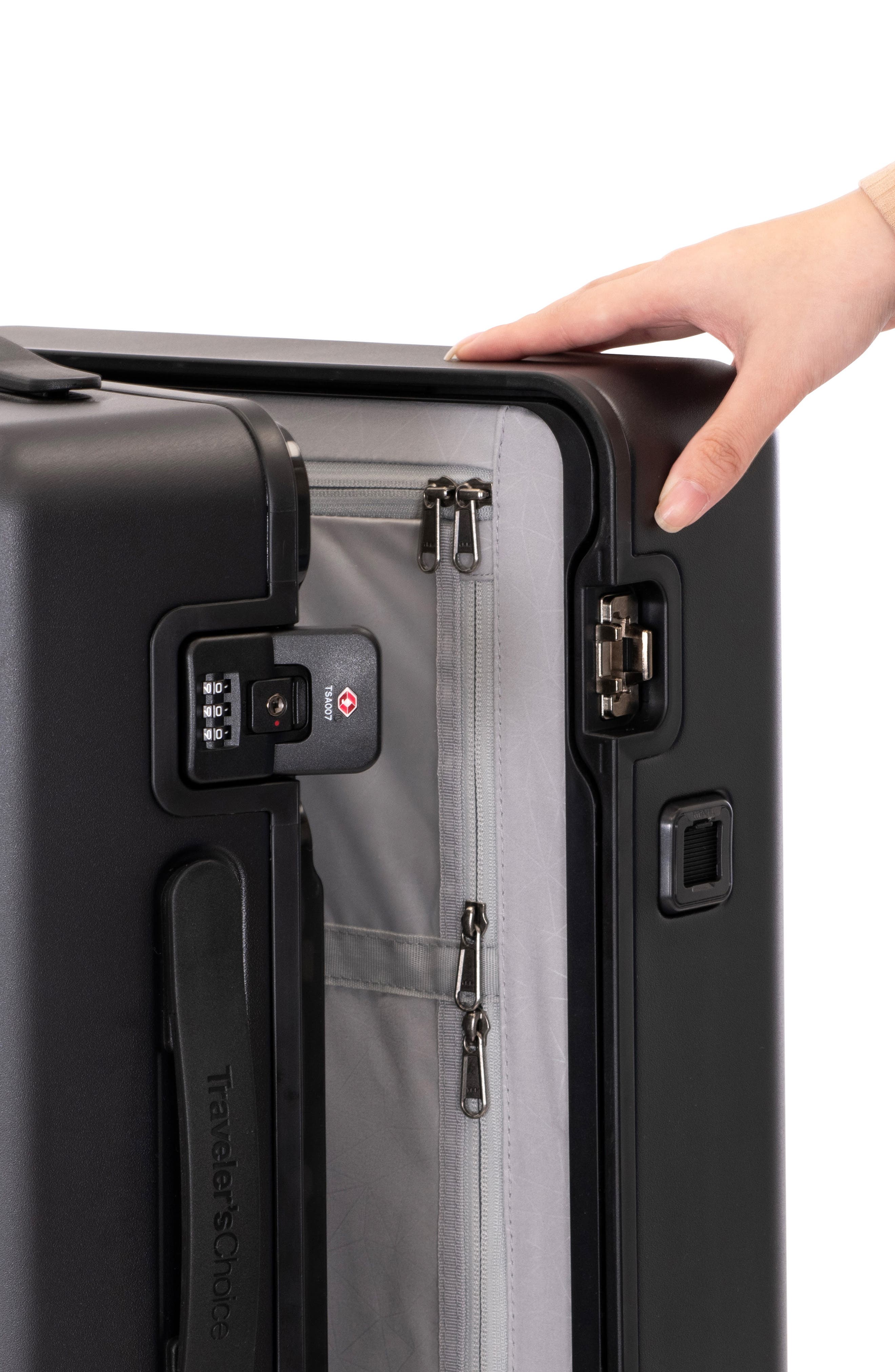 TRAVELERS CHOICE Castle Valley 21-Inch Carry-On Luggage, Alternate, color, Black