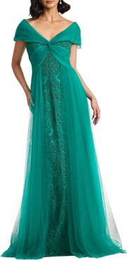 Tadashi Shoji Lace & Tulle Gown