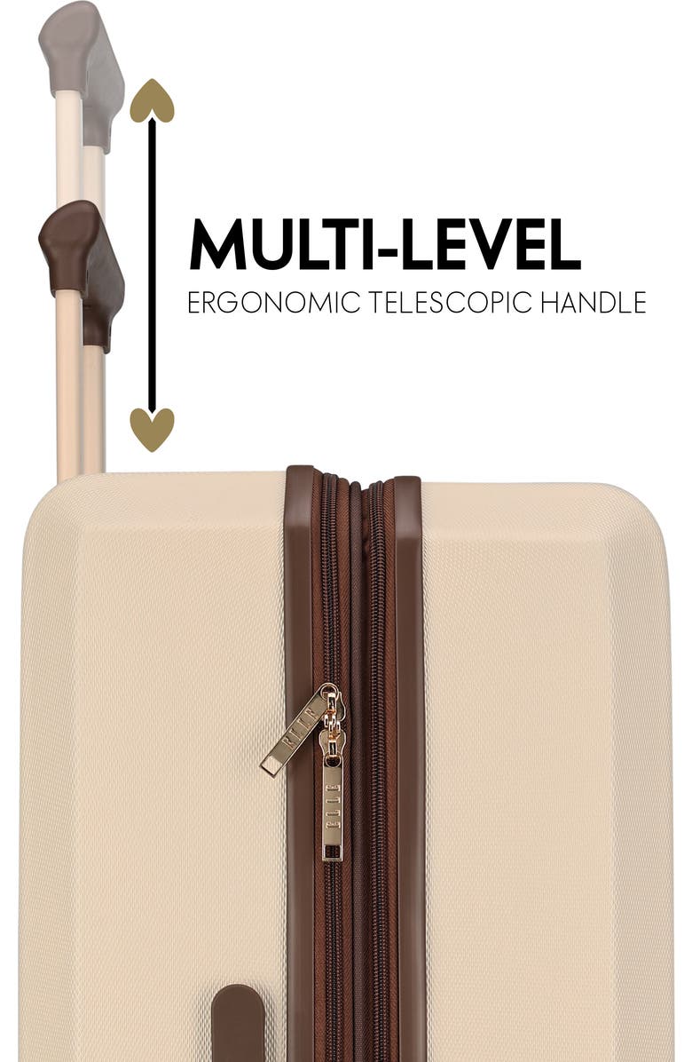ELLE Luxe Journey 3 Piece Expandable Retro Spinner Luggage Set, Alternate, color, Champagne