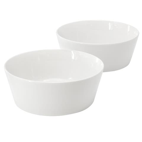 2 Piece 6.75 Inch Round Fine Ceramic Side Bowl Sets