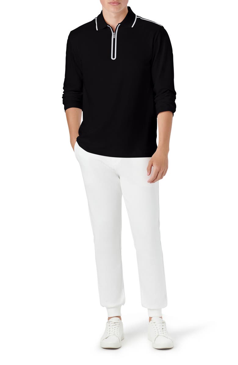 Bugatchi Long Sleeve Quarter Zip Polo, Alternate, color, 
