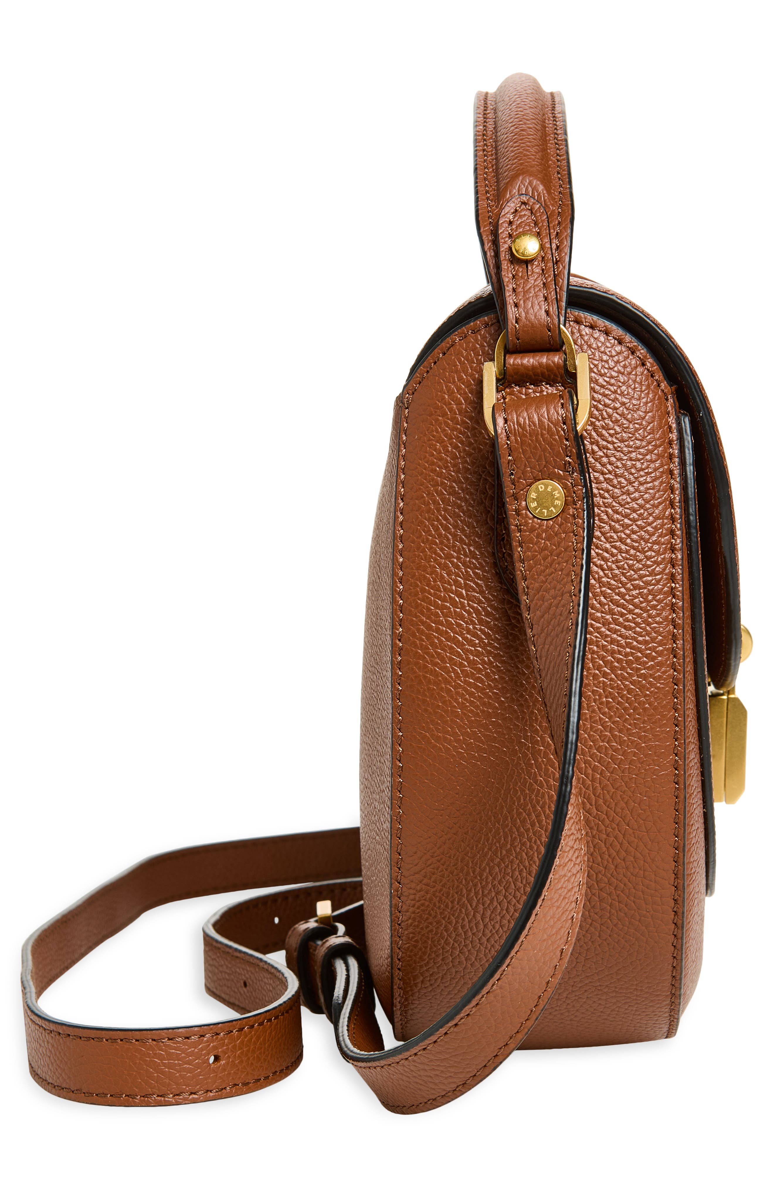Siena Leather Saddle Bag, Alternate, color, TAN