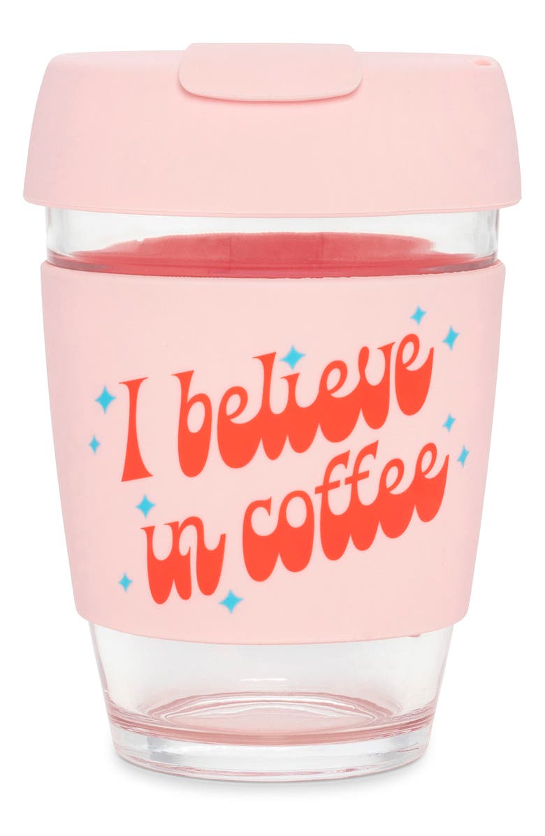 ban.do I Believe in Coffee Glass Travel Mug, Main, color, 