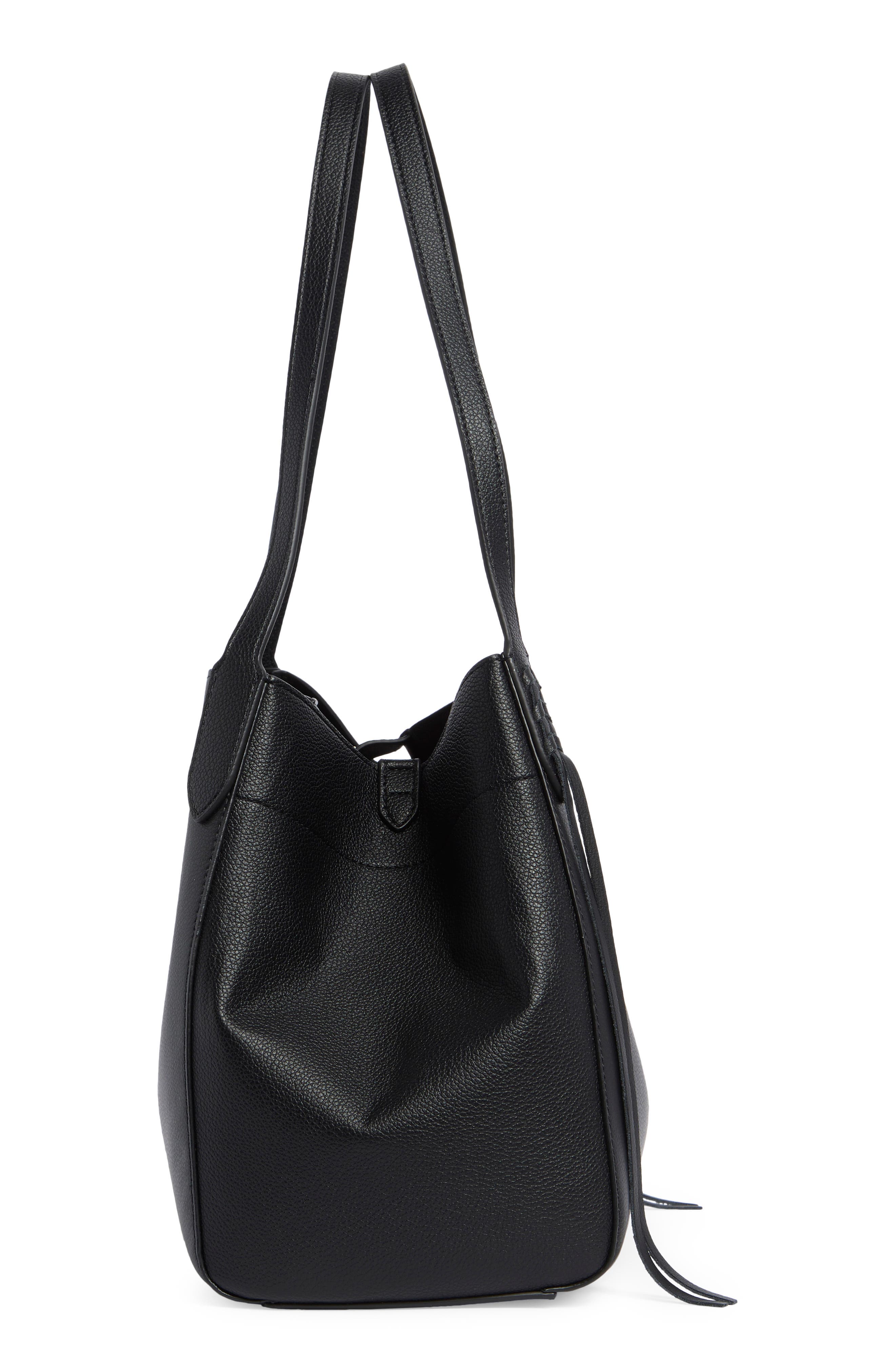 Sam Edelman Hellen Pebbled Leather Tote Bag, Alternate, color, Black
