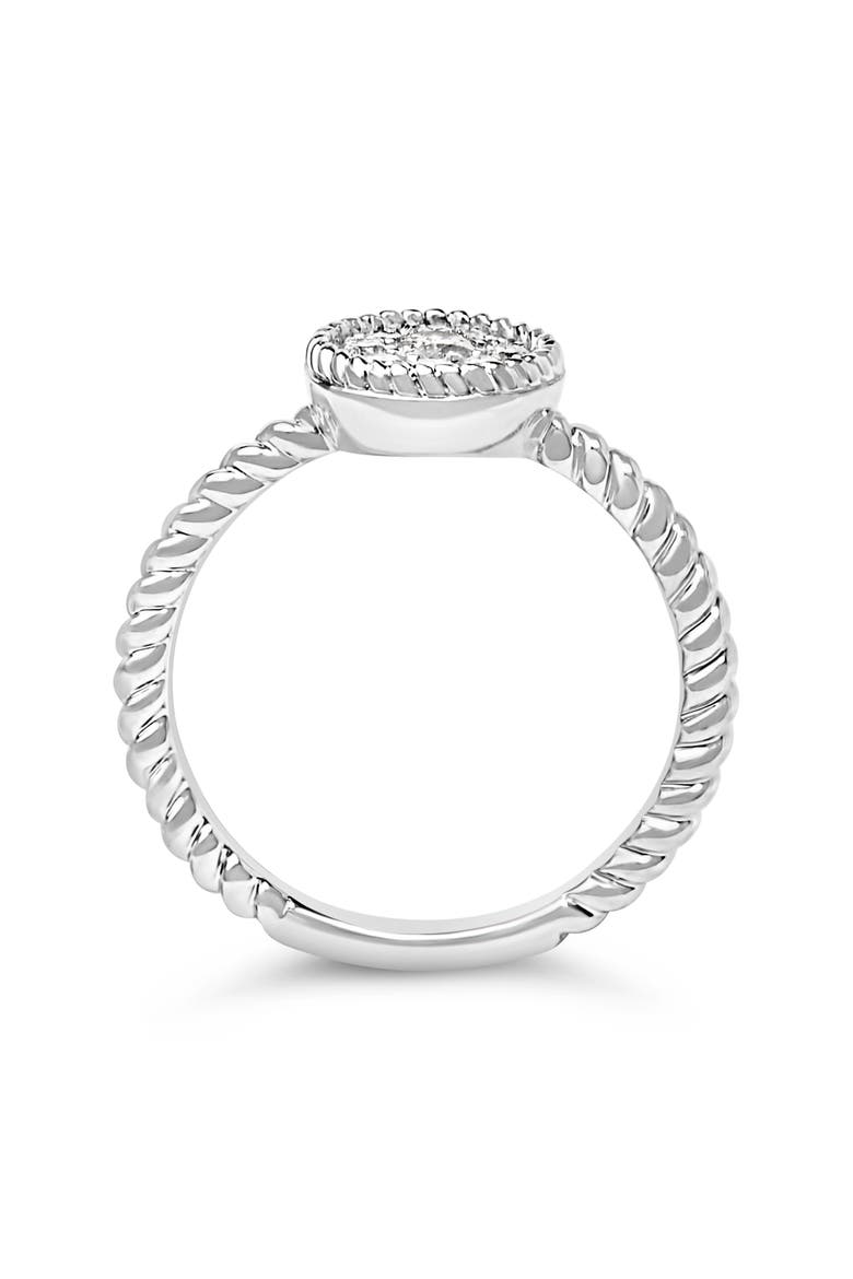 Sterling Silver 1/4 Cttw Diamond Floral Round Braided Ring, Alternate, color, Silver