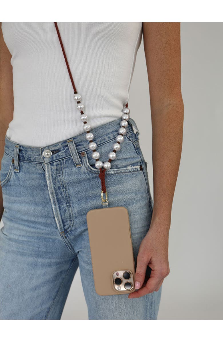 By Lilla Timeless Crossbody Phonestrap, Alternate, color, Brick And Pearl