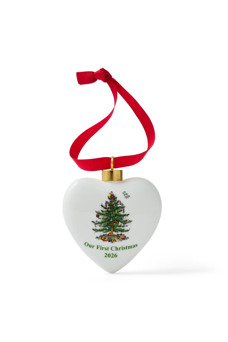 Christmas Tree Puffed Heart Our First Christmas  2026 Ornament, Main, color, Multi