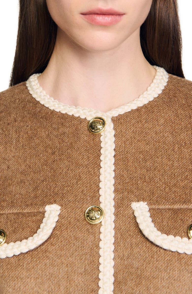 SANDRO Double-faced jacket, Alternate, color, Dark Blond