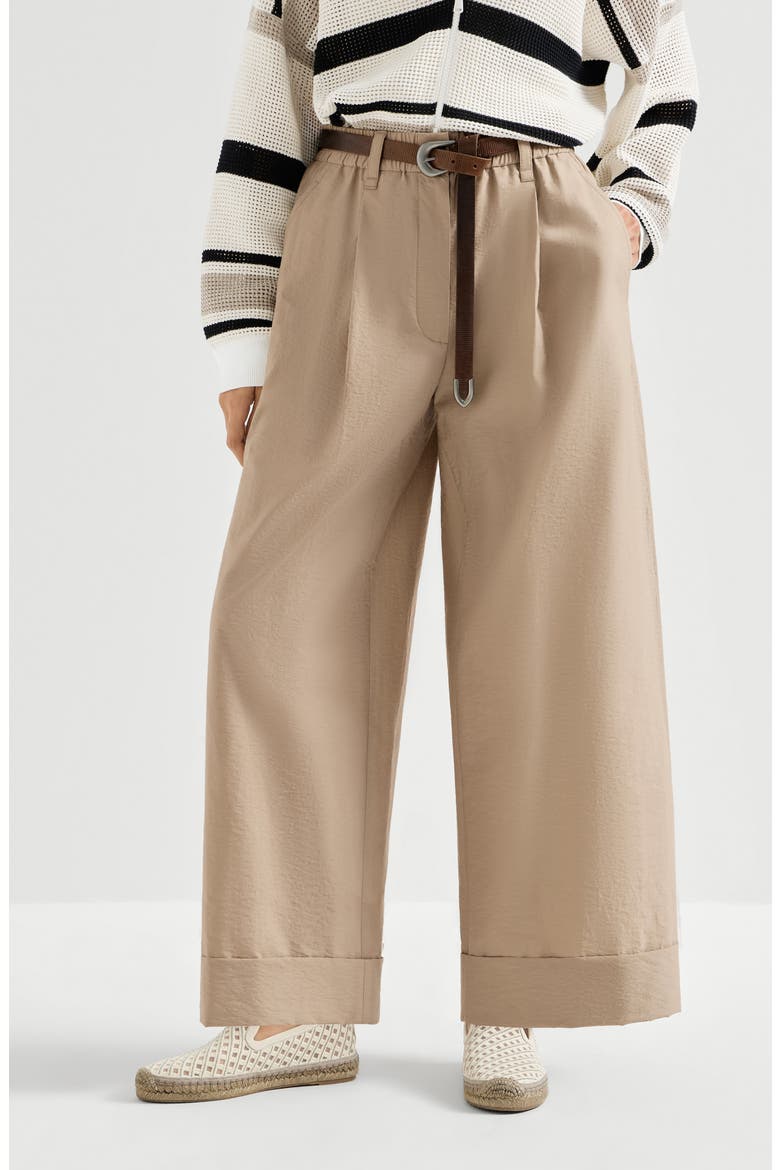 Boxy pleated trousers, Alternate, color, Espresso