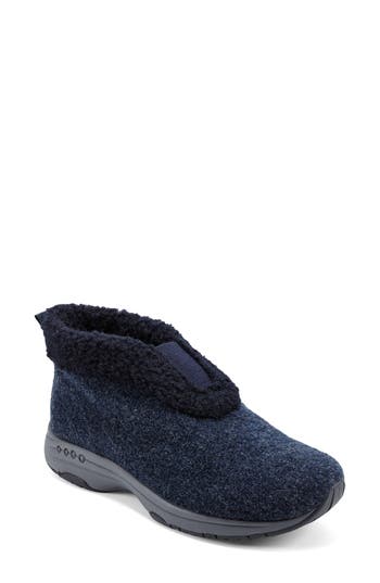Easy Spirit Trepose Faux Shearling Lined Slipper In Blue