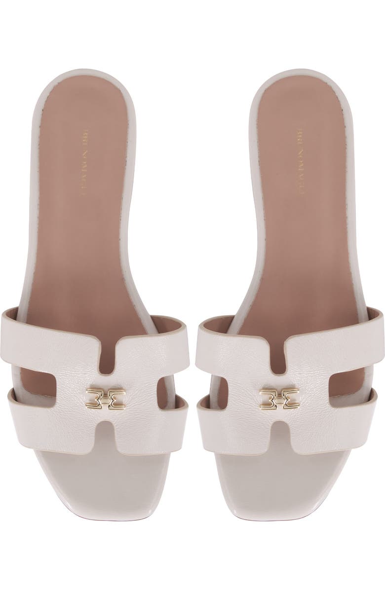 Bruno Magli Fina Slide Sandal, Alternate, color, Bone Crinkled Patent