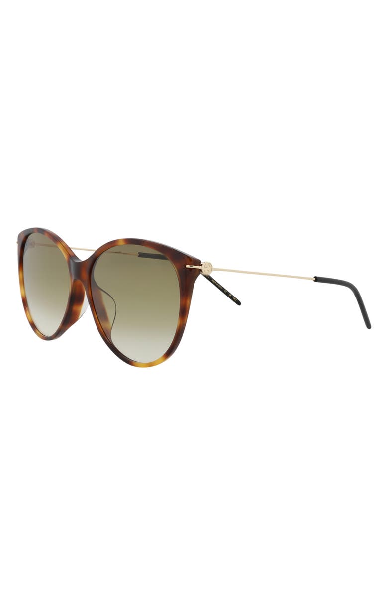 Gucci 58mm Cat Eye Sunglasses, Alternate, color, Havana Gold Brown