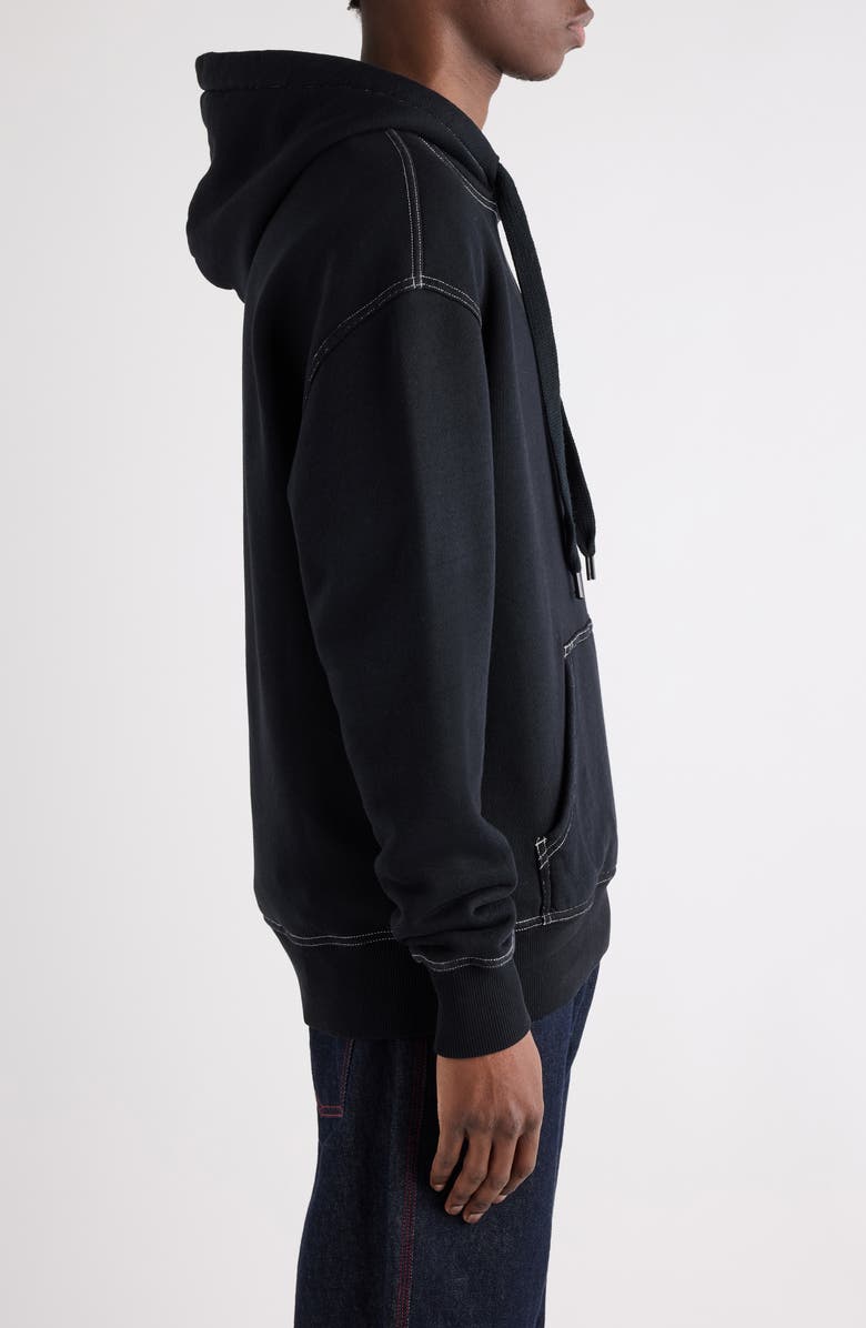 Isabel Marant Matte Oversize Logo Embroidered Hoodie, Alternate, color, Black