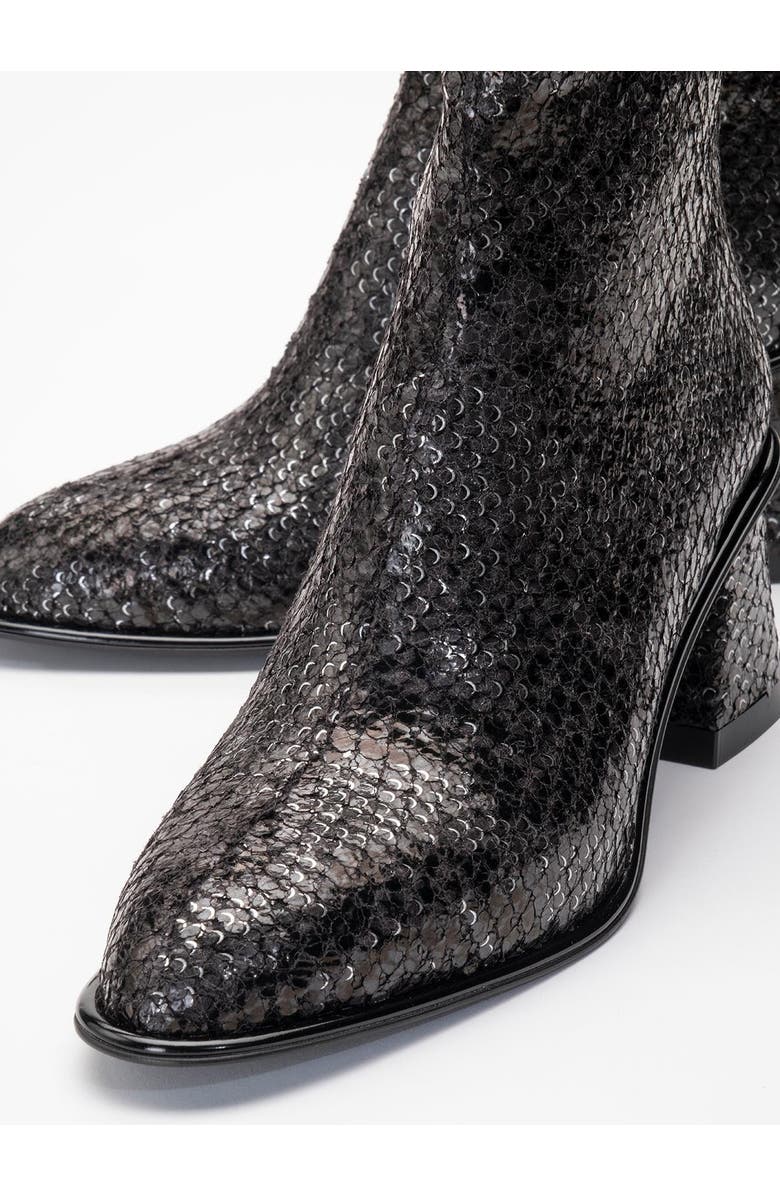 Prologue Shoes Nina Snakeskin Bootie, Alternate, color, Black Pattern Faux Leather