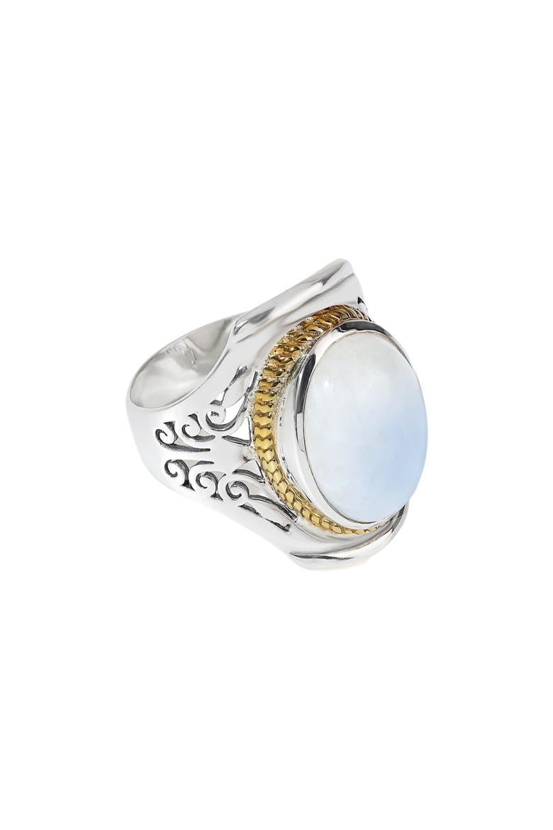Moonstone Cabochon Statement Ring, Main, color, BLUE
