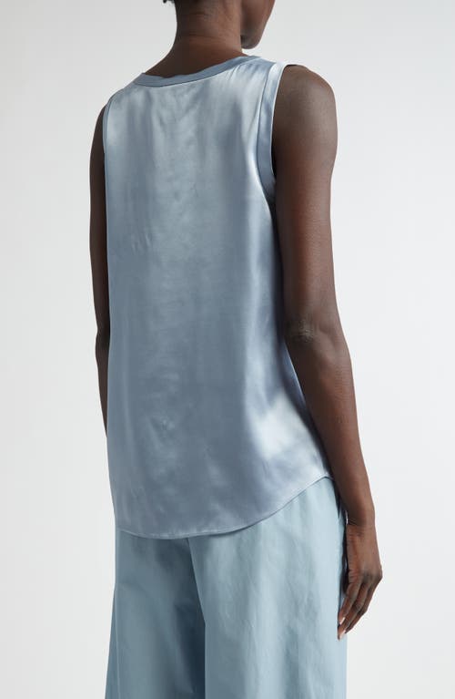 Lafayette 148 New York Perla Reversible Silk Blouse In Paper Blue