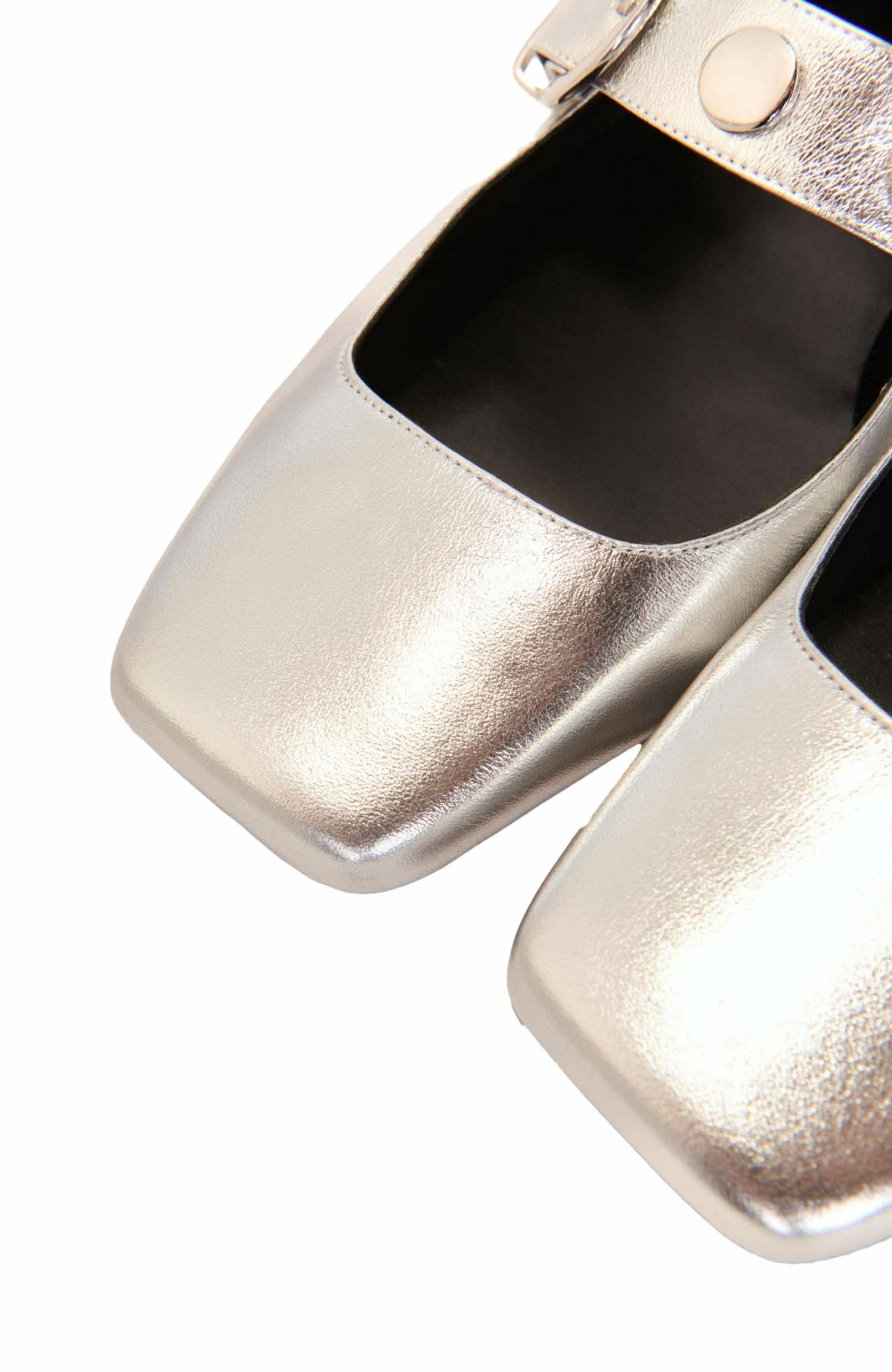 maje Metallic leather Mary Janes, Alternate, color, 