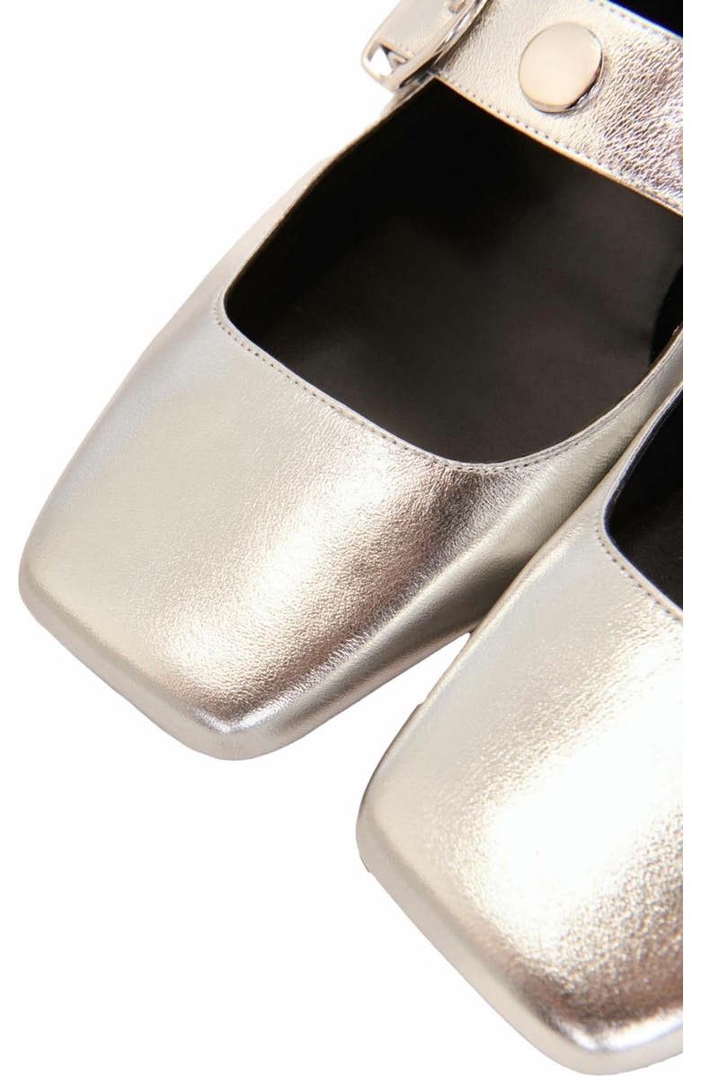 maje Metallic leather Mary Janes, Alternate, color,