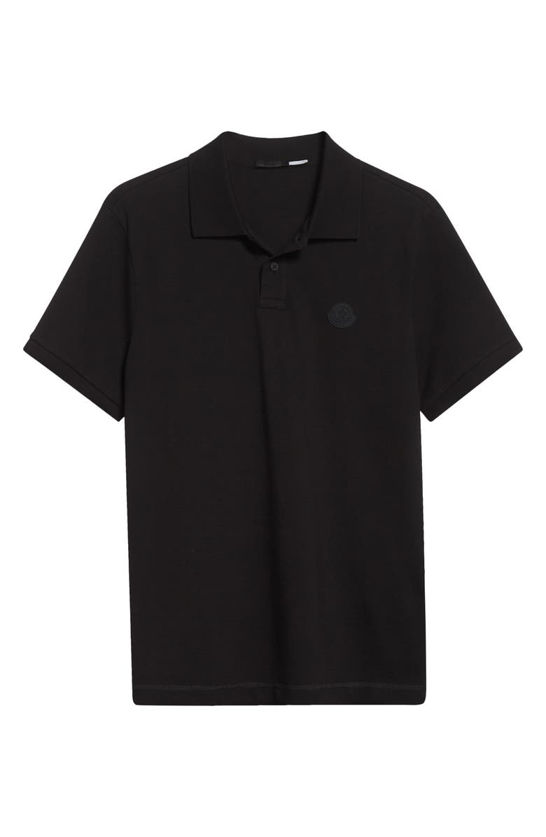 Moncler Logo Cotton Piqué Polo, Alternate, color, Black