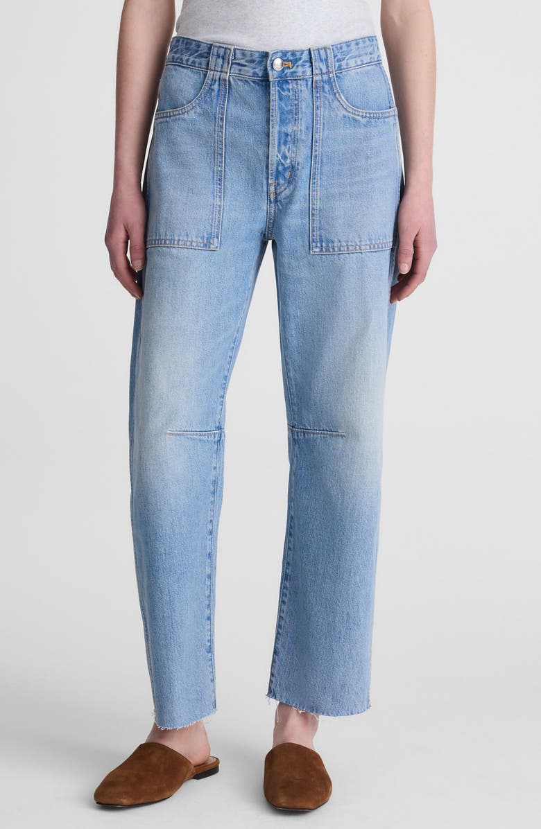 Madewell Darted Utility Barrel Leg Jeans, Main, color, Faded Horizon Wash