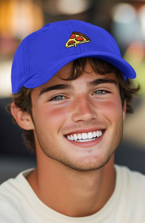 Dalix Pizza Slice Embroidered Dad Hat In Royal Blue