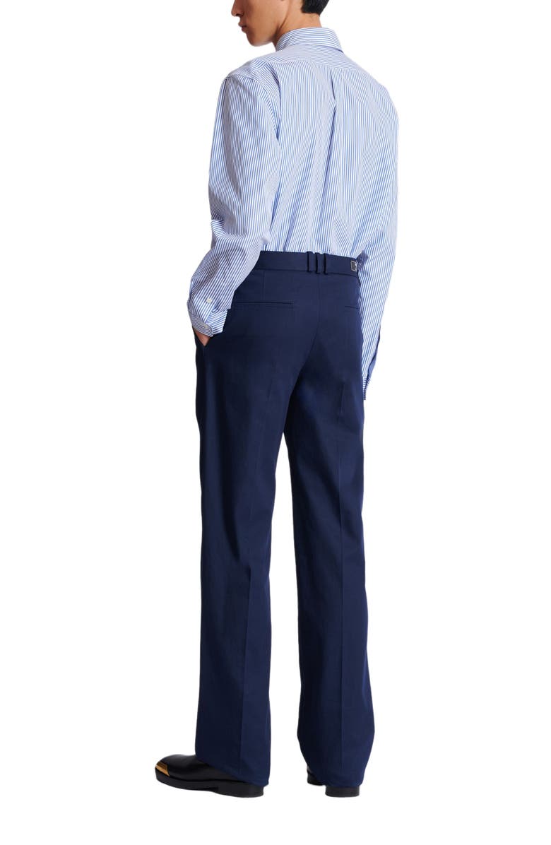 Balmain Darted trousers in cotton twill, Alternate, color, Navy