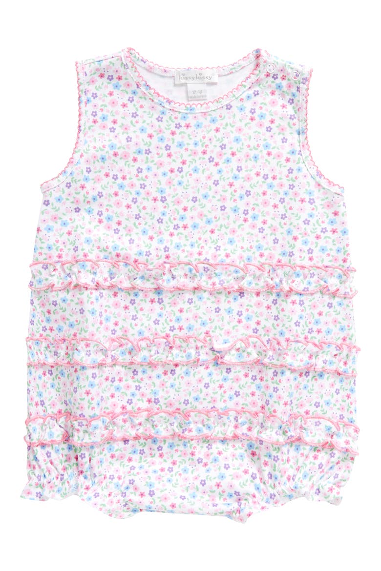 Print Pima Cotton Bubble Romper, Main, color, PINK