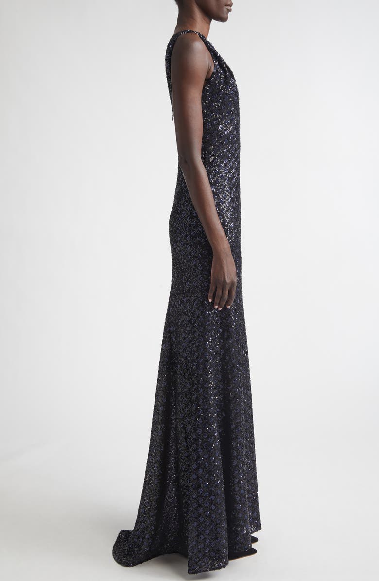 ST. JOHN Metallic Shimmer Gown, Alternate, color, Midnight Metallic