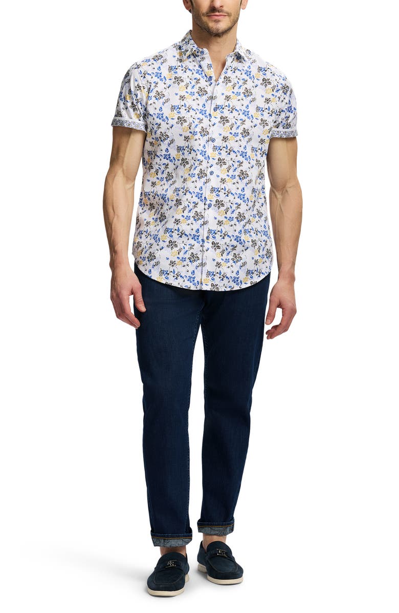 Robert Graham Alvie Short Sleeve Cotton Button-Up Shirt, Alternate, color, 